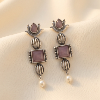 DIVYORO MAUVE STONE DROPS
