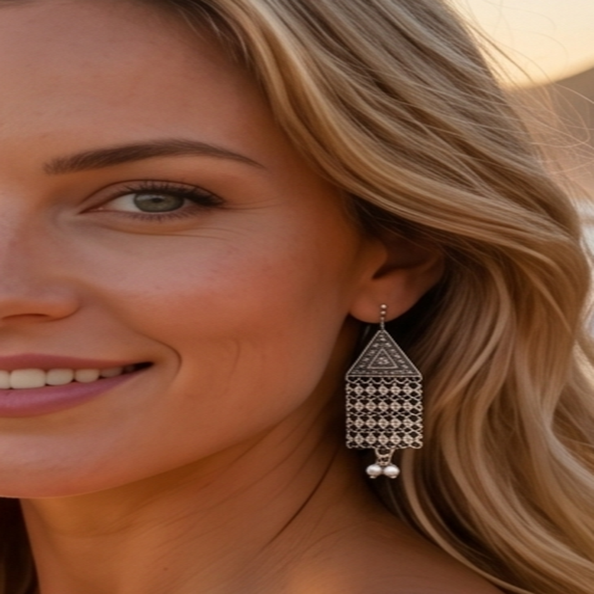 DIVYORO SILVER GEOMETRIC DROPS