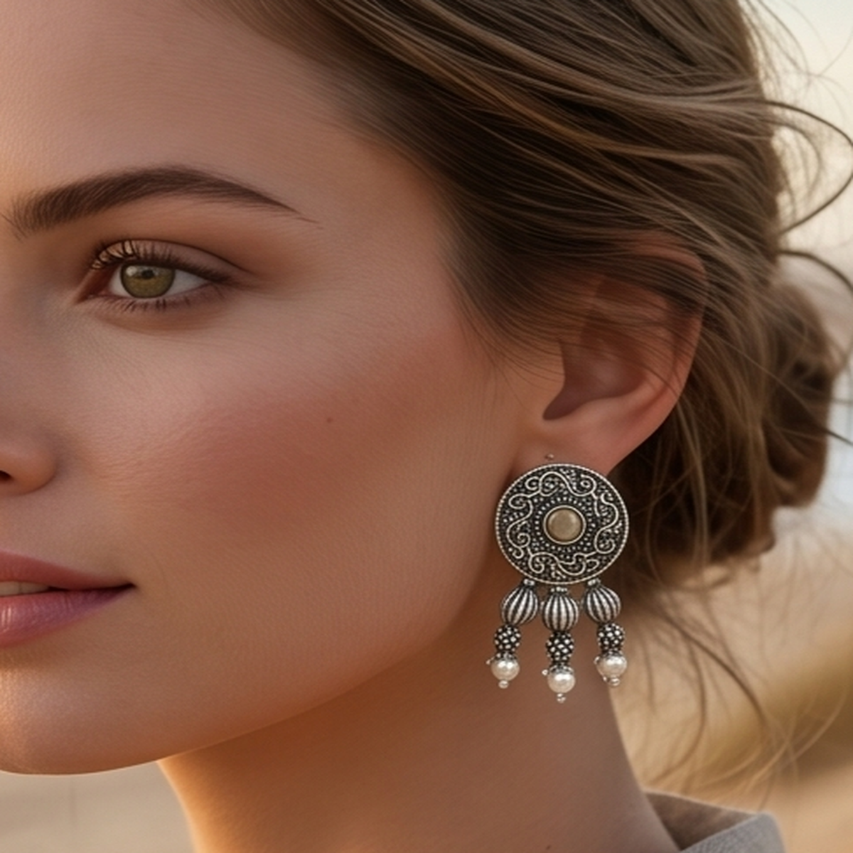 DIVYORO VINTAGE MEDALLION DROPS