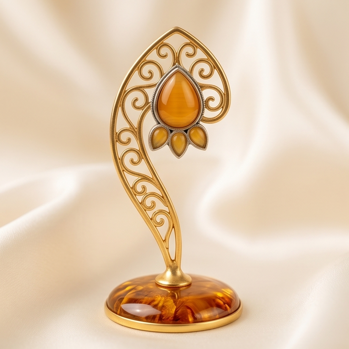 DIVYORO AMBER TEARDROP STUDS