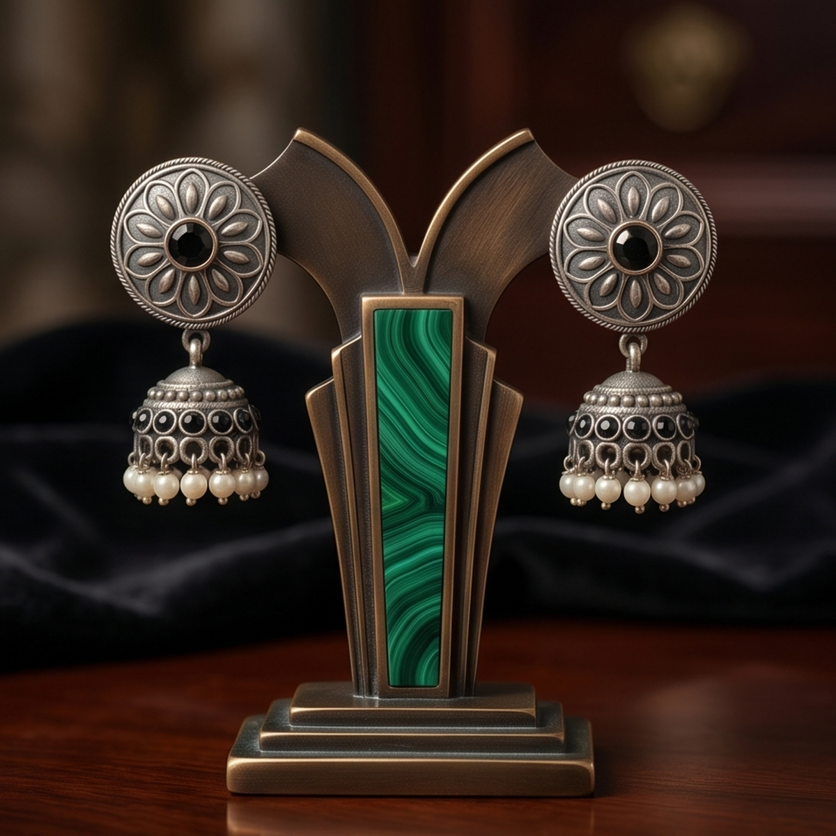 DIVYORO BLACK PEARL JHUMKA