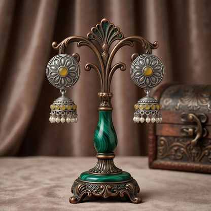 DIVYORO YELLOW FLORAL JHUMKA