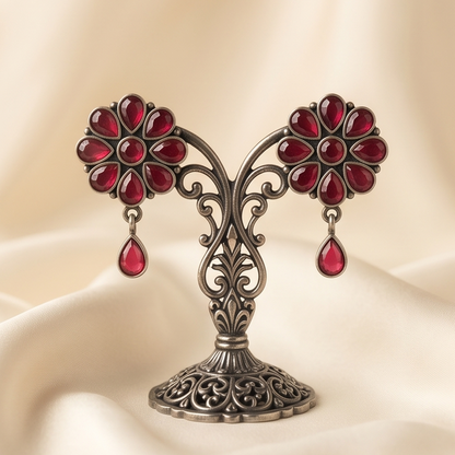 DIVYORO RUBY FLORAL DROPS