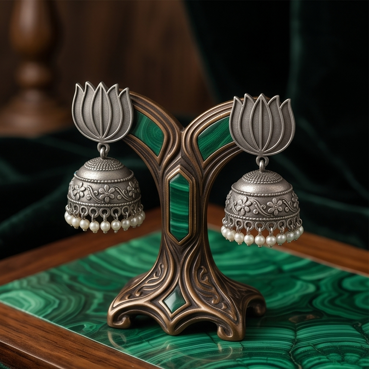DIVYORO LOTUS MOTIF JHUMKA