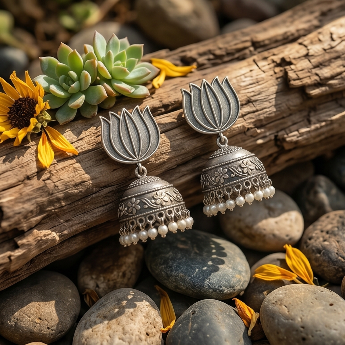 DIVYORO LOTUS MOTIF JHUMKA