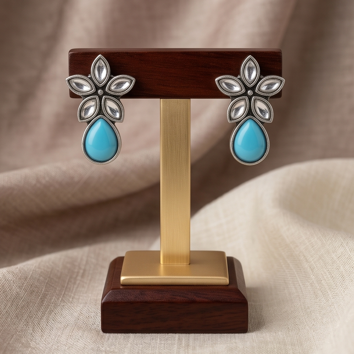 DIVYORO TURQUOISE FLORAL DROPS