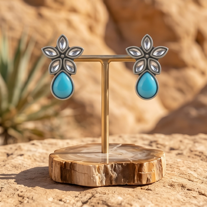 DIVYORO TURQUOISE FLORAL DROPS