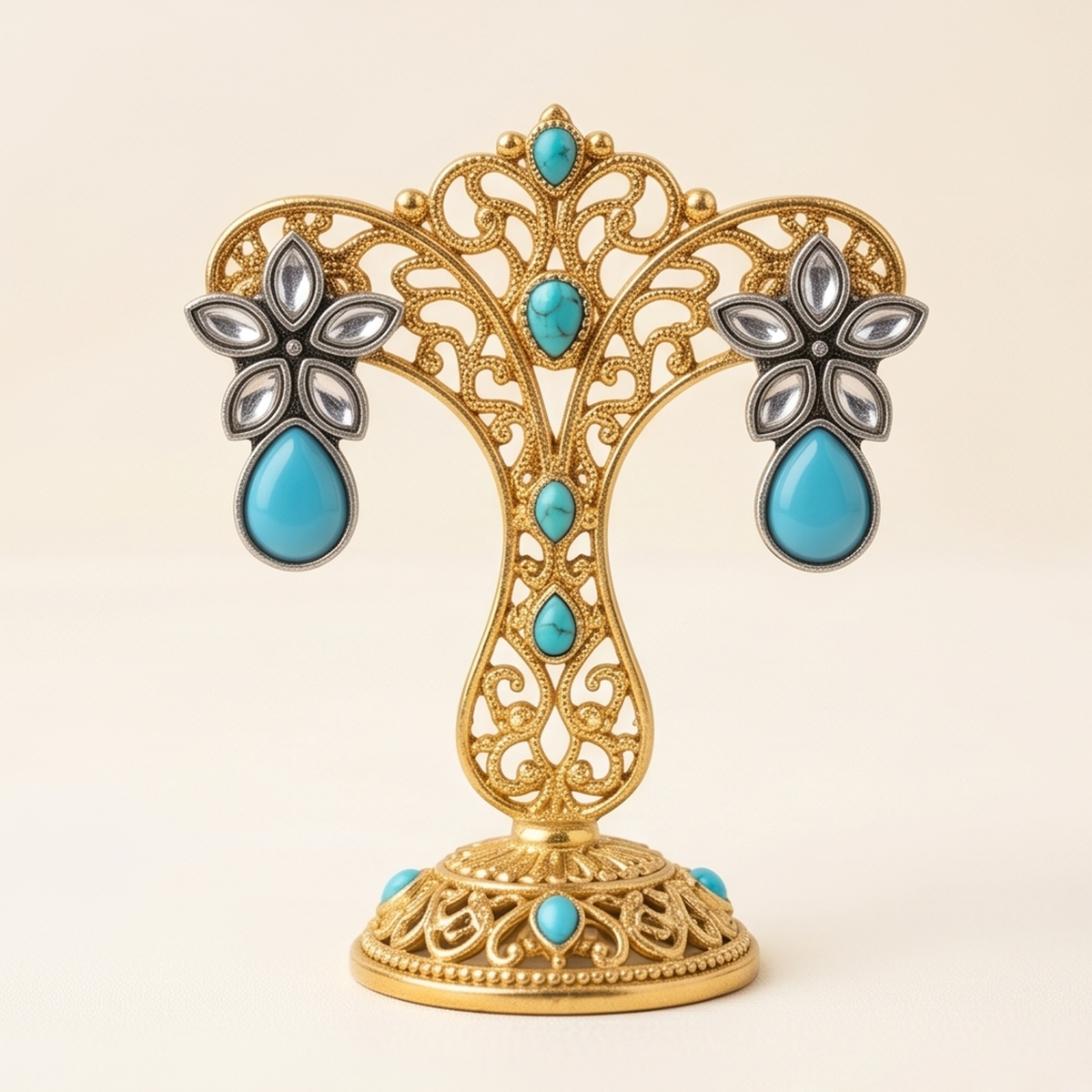 DIVYORO TURQUOISE FLORAL DROPS
