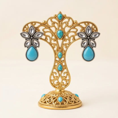 DIVYORO TURQUOISE FLORAL DROPS