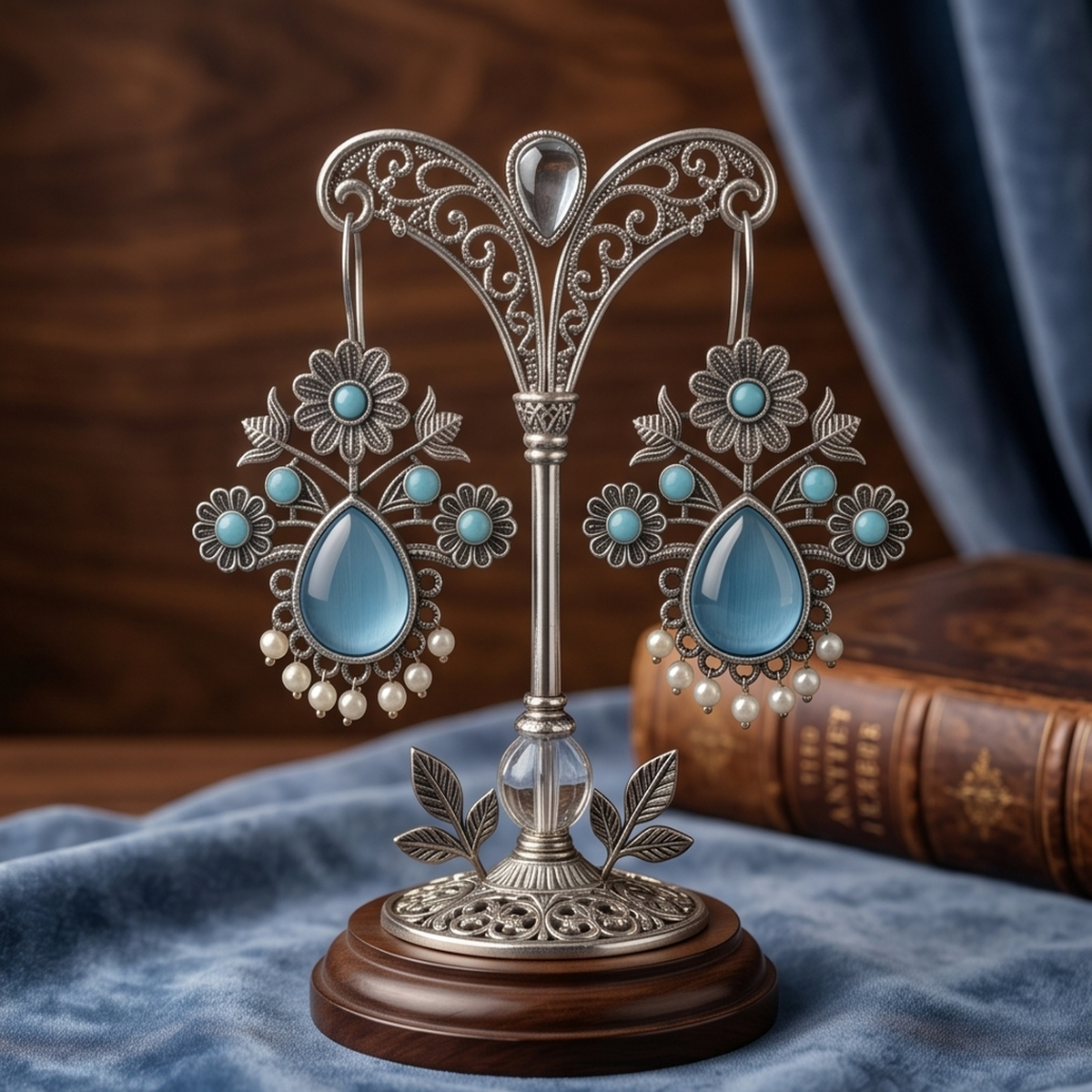 DIVYORO BLUE FLORAL DROPS