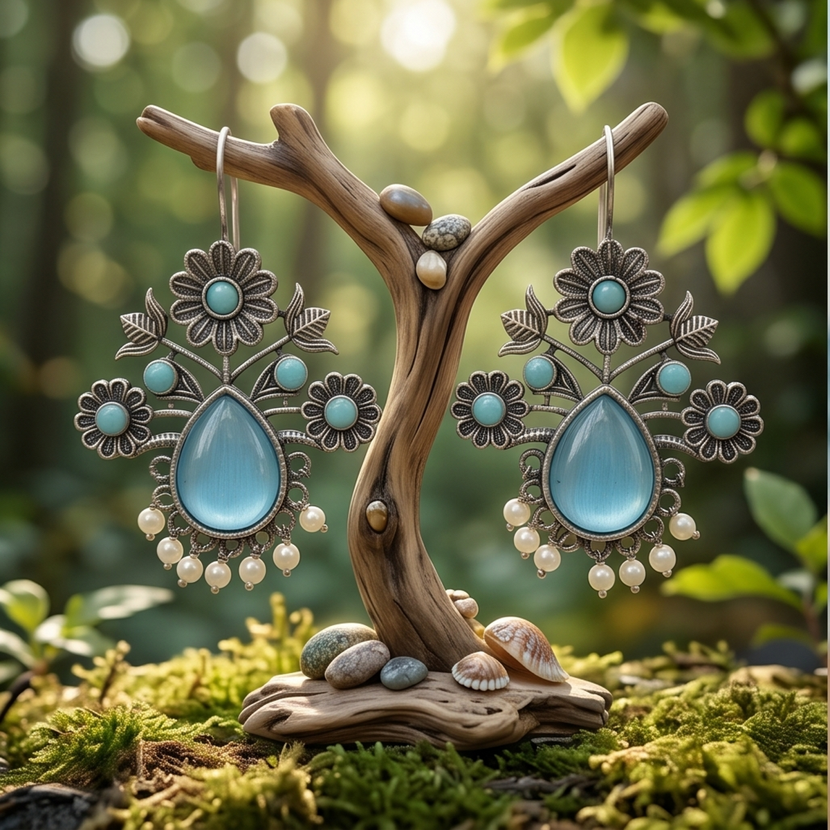 DIVYORO BLUE FLORAL DROPS
