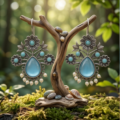 DIVYORO BLUE FLORAL DROPS