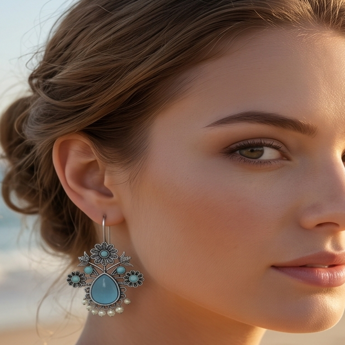 DIVYORO BLUE FLORAL DROPS
