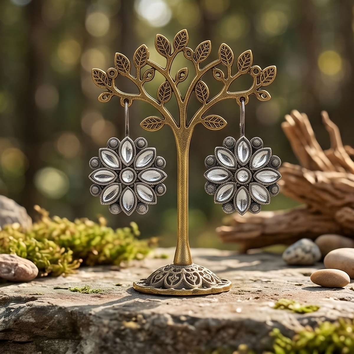 DIVYORO KUNDAN MANDALA STUDS