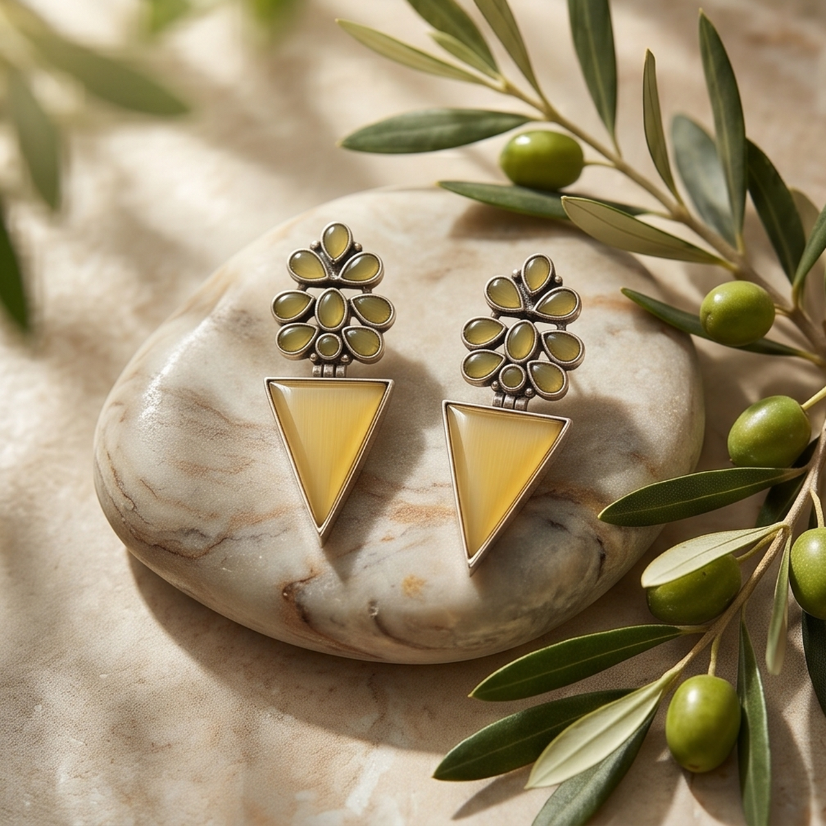 DIVYORO YELLOW GEOMETRIC DROPS