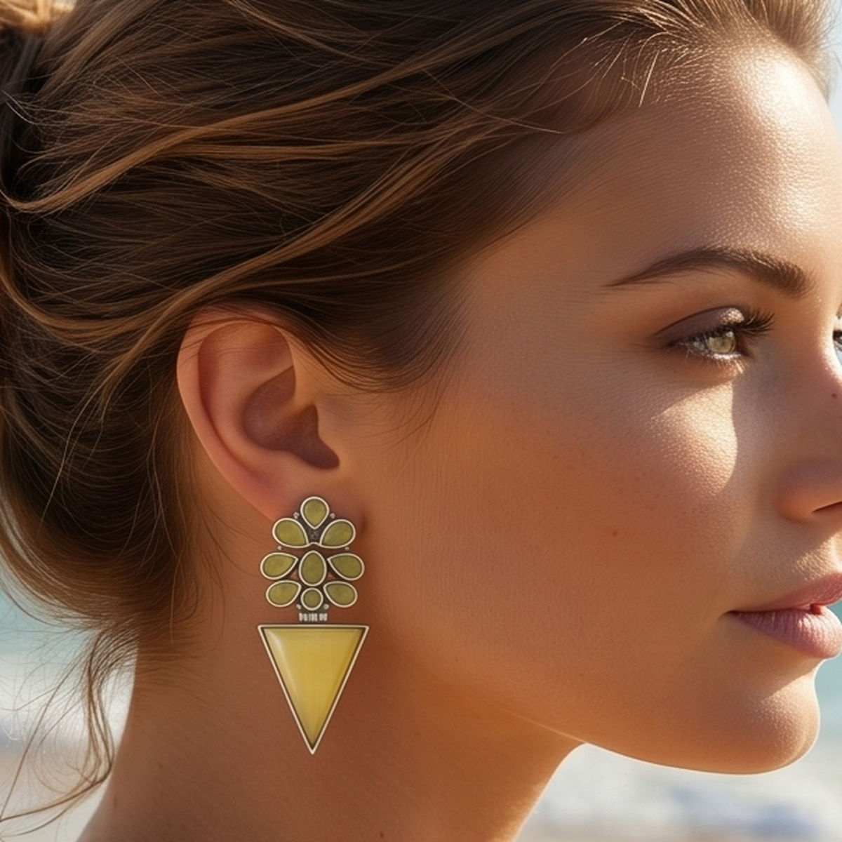 DIVYORO YELLOW GEOMETRIC DROPS