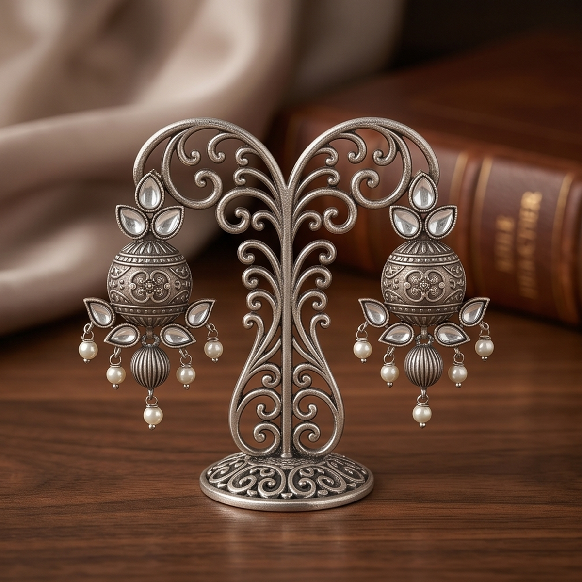 DIVYORO SILVER DOME JHUMKA
