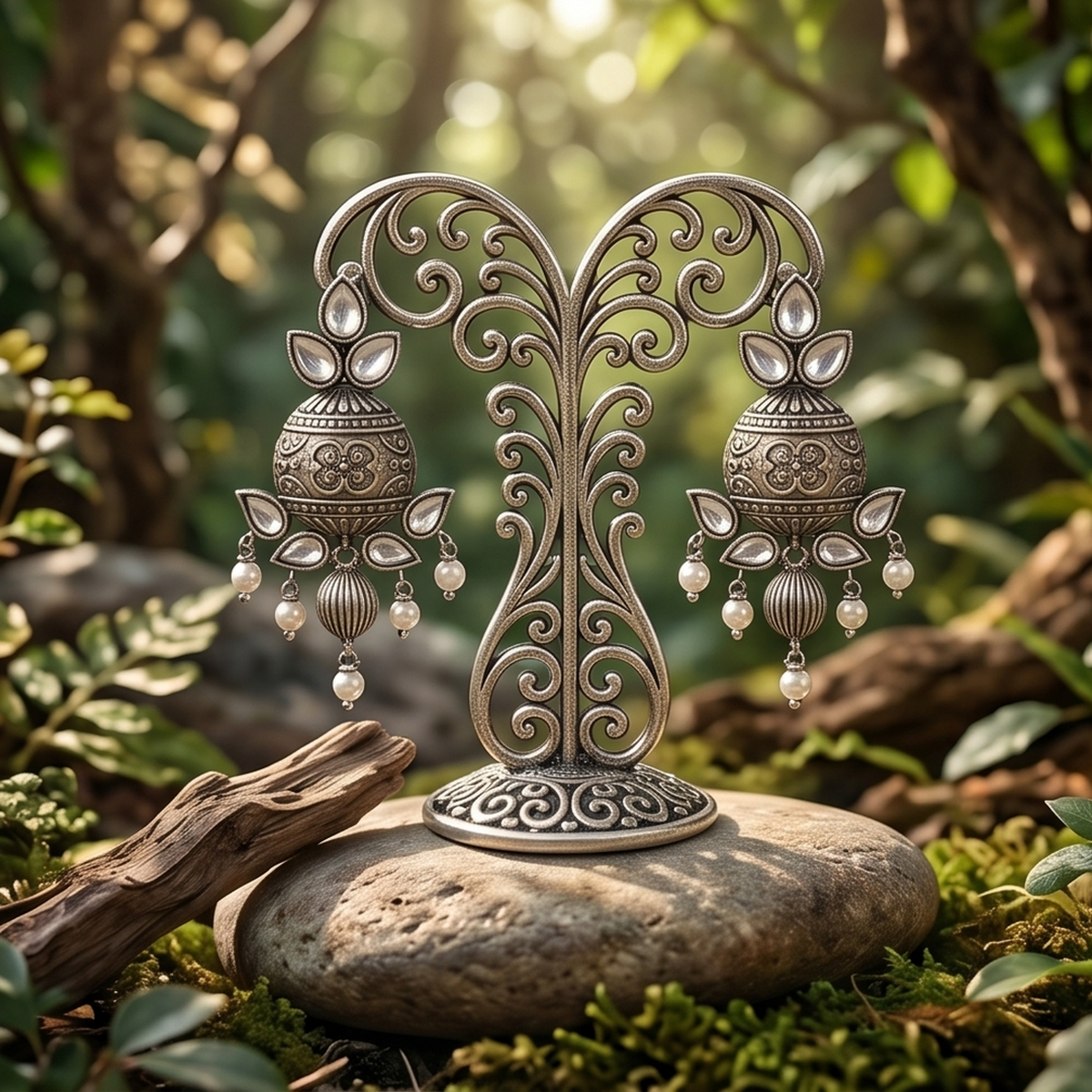 DIVYORO SILVER DOME JHUMKA