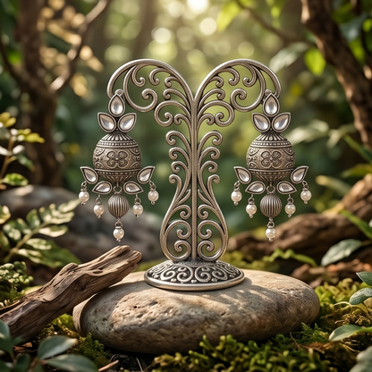 DIVYORO SILVER DOME JHUMKA