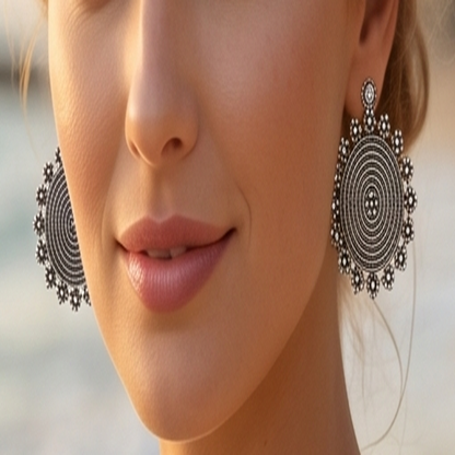 DIVYORO SILVER MEDALLION STUDS