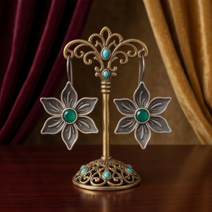 DIVYORO GREEN FLORAL DROPS