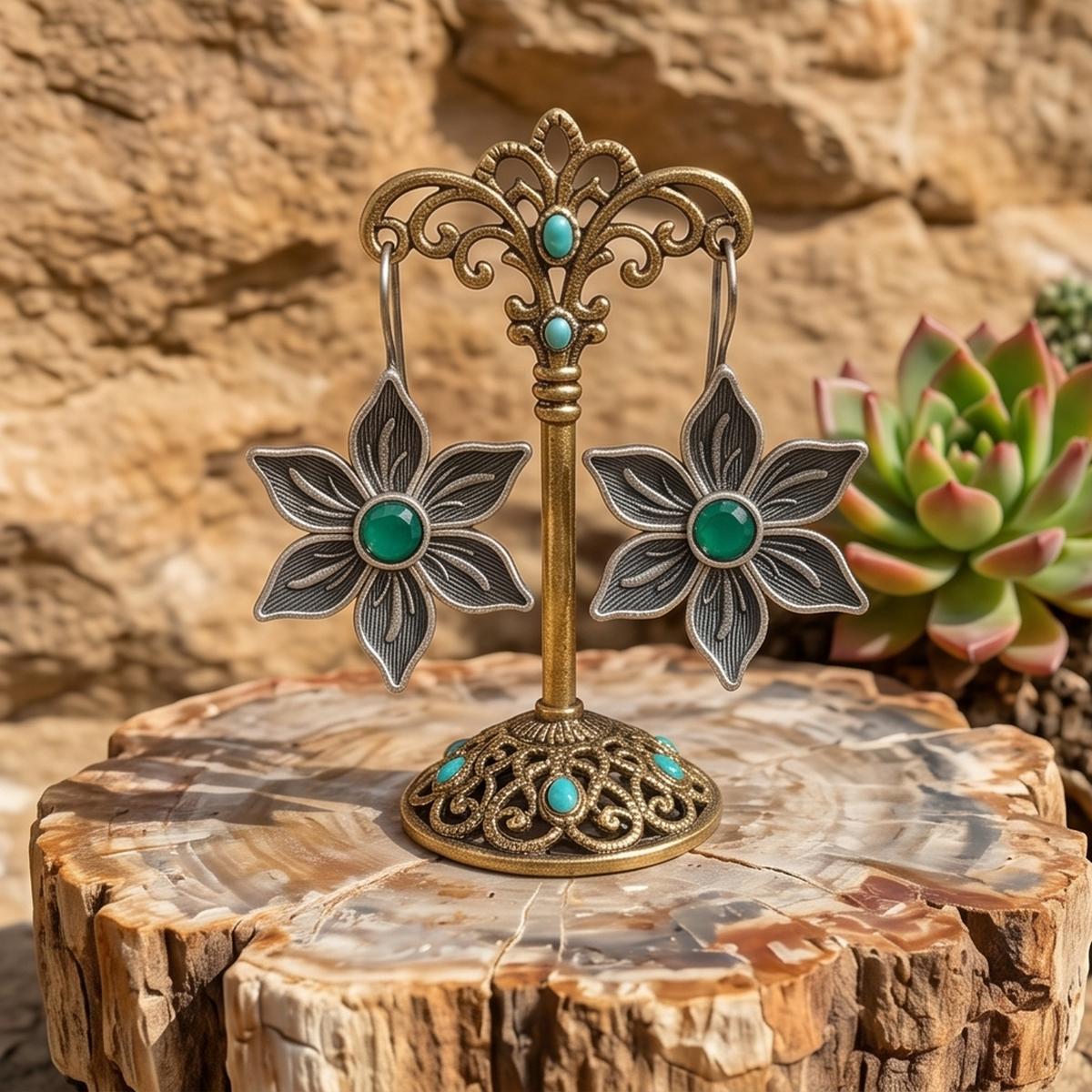 DIVYORO GREEN FLORAL DROPS
