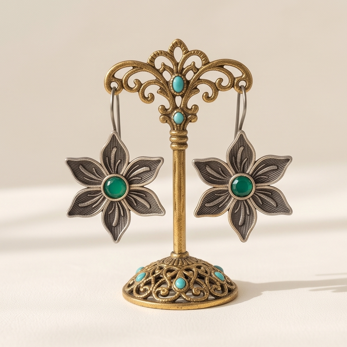 DIVYORO GREEN FLORAL DROPS