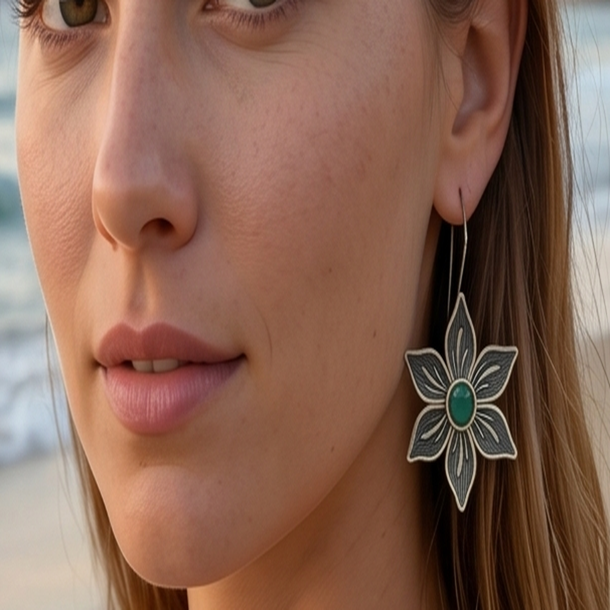 DIVYORO GREEN FLORAL DROPS