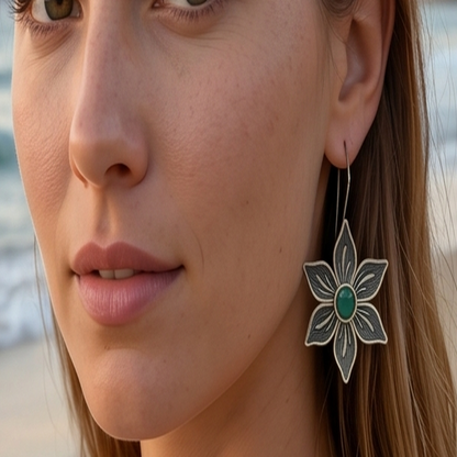DIVYORO GREEN FLORAL DROPS