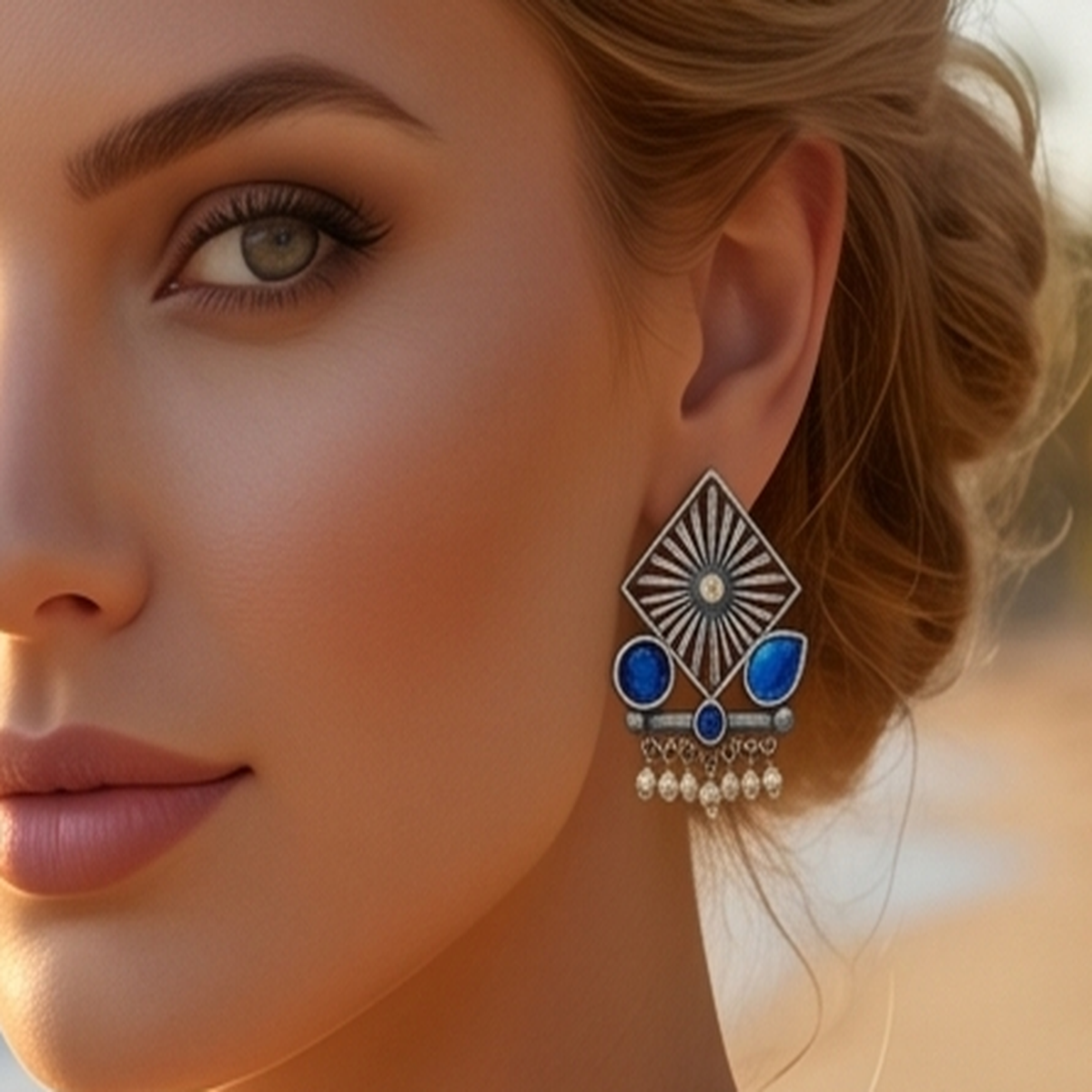 DIVYORO BLUE GEOMETRIC DROPS