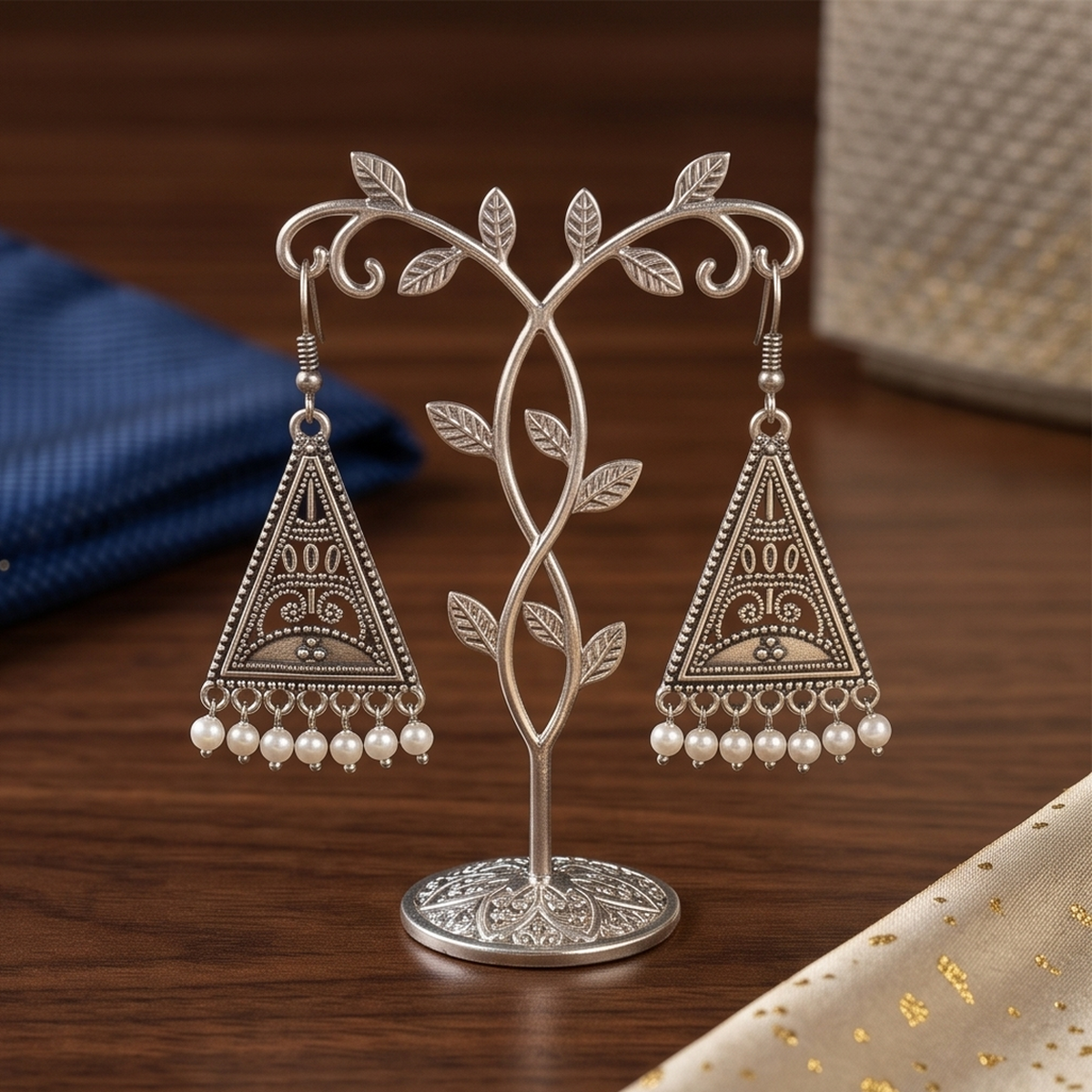 DIVYORO TRIANGLE FILIGREE DROPS