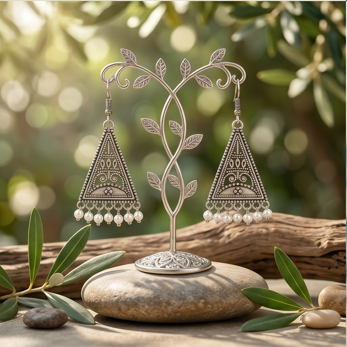 DIVYORO TRIANGLE FILIGREE DROPS