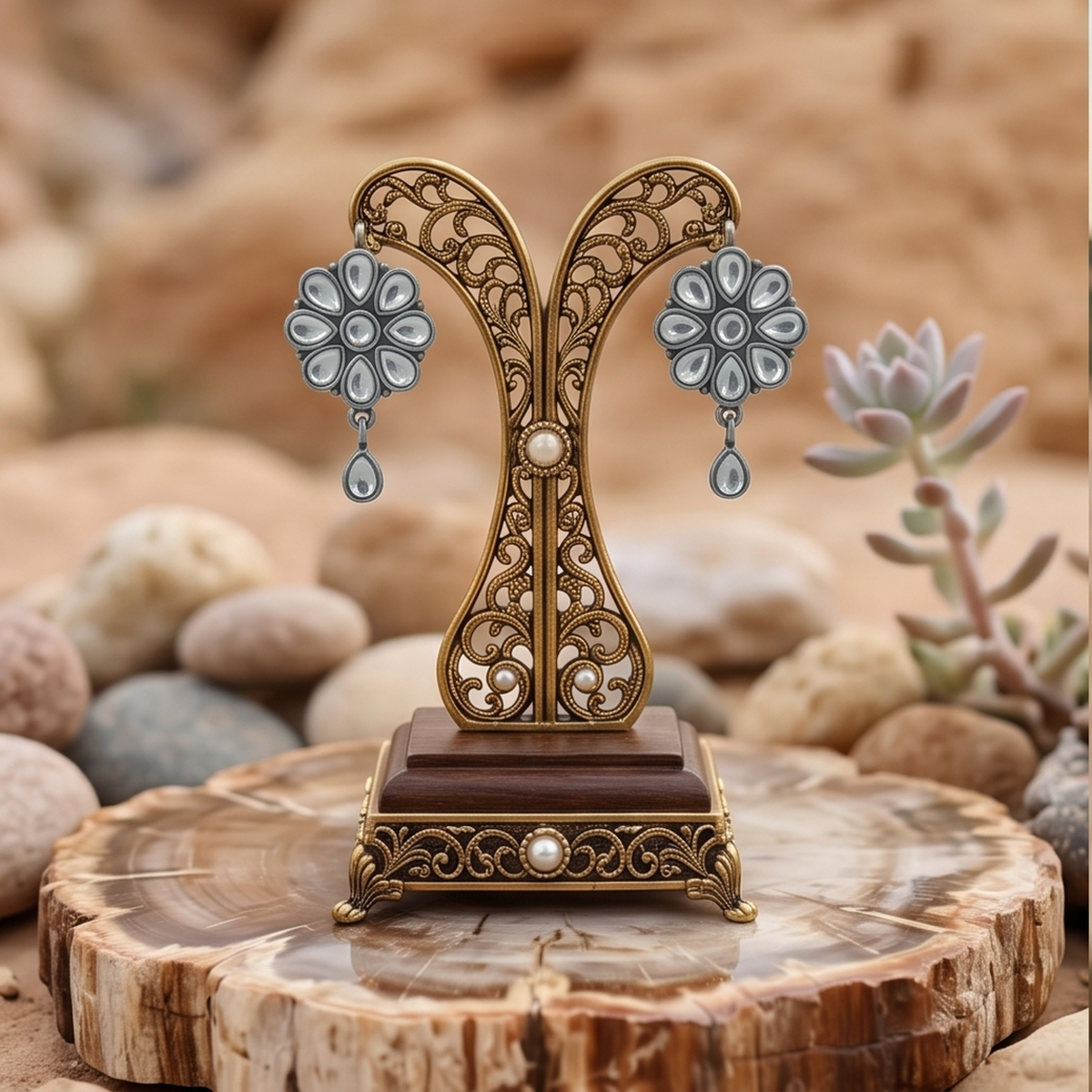 DIVYORO KUNDAN FLORAL DROPS