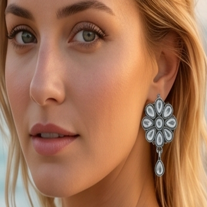DIVYORO KUNDAN FLORAL DROPS