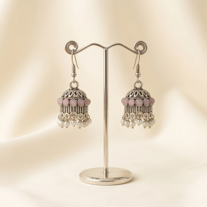 DIVYORO PINK BEADS JHUMKA