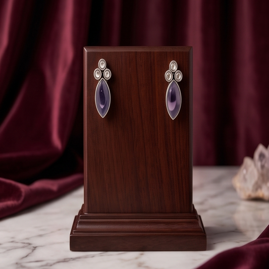 DIVYORO PURPLE STONE STUDS