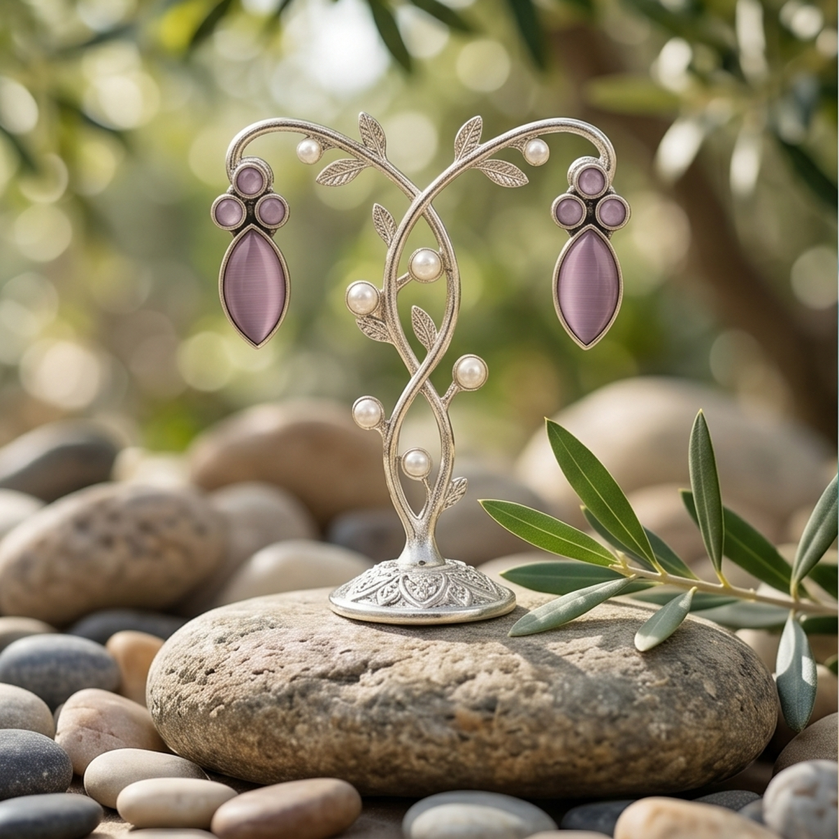 DIVYORO MAUVE TEARDROP DROPS