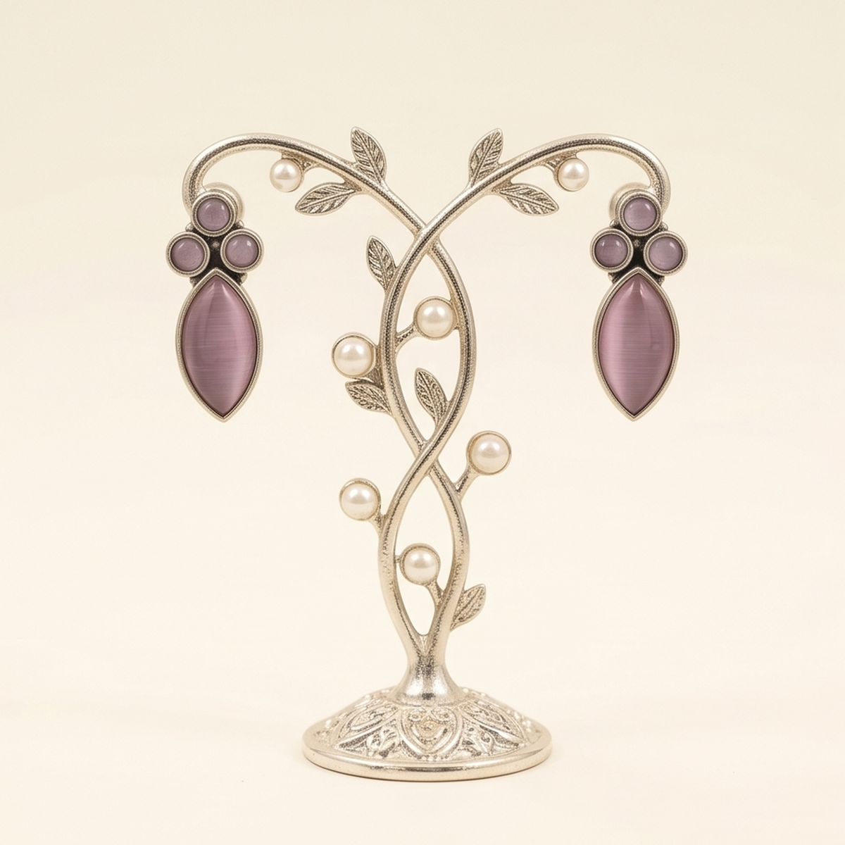 DIVYORO MAUVE TEARDROP DROPS