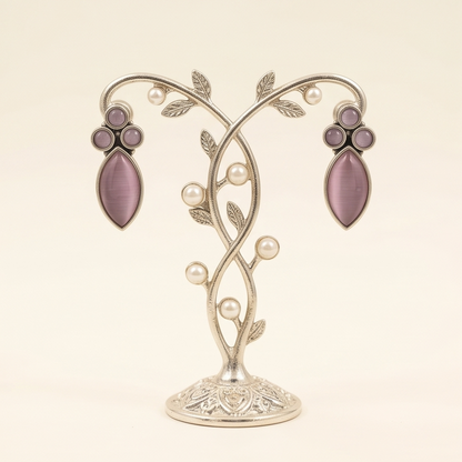 DIVYORO MAUVE TEARDROP DROPS