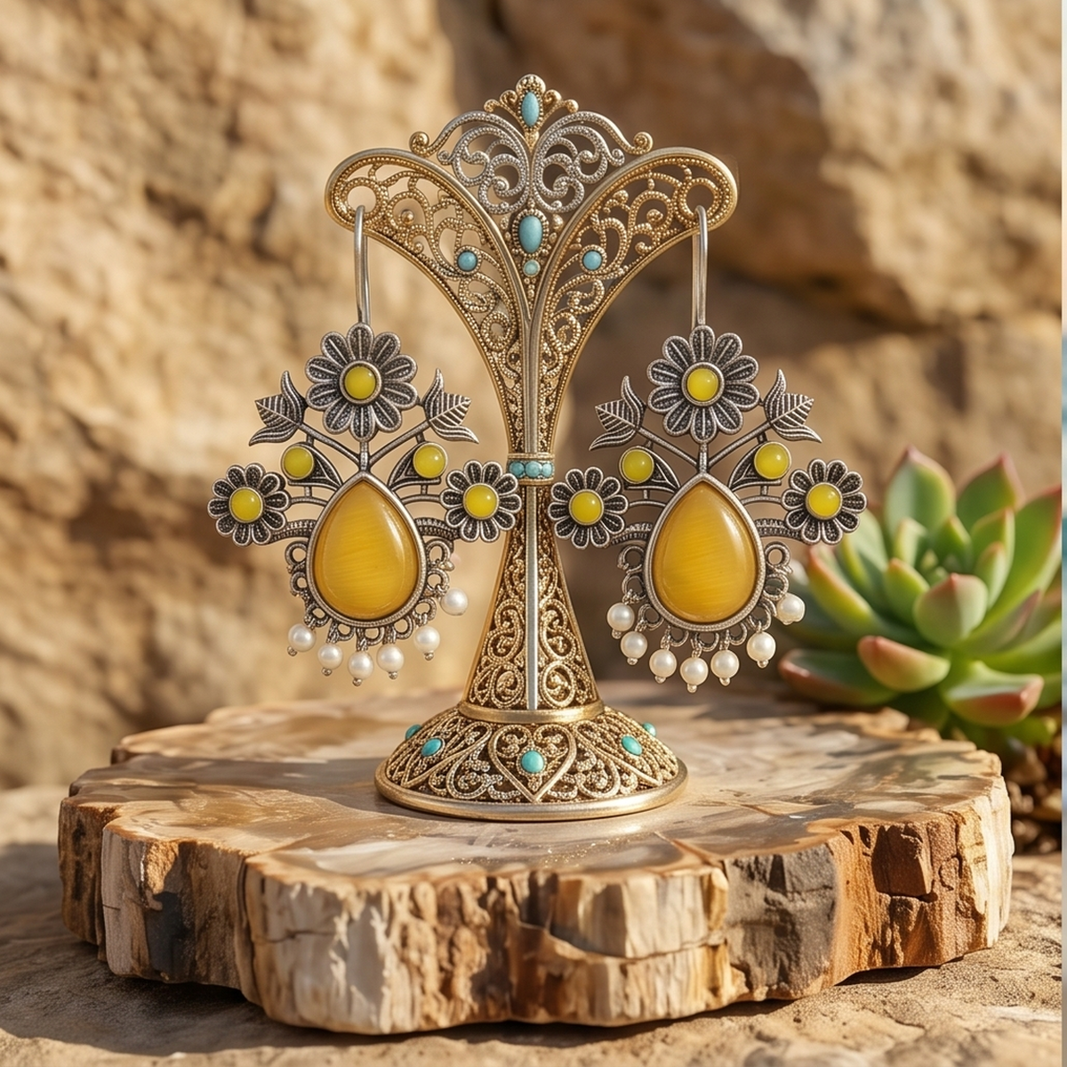 DIVYORO YELLOW TEARDROP CHANDELIER