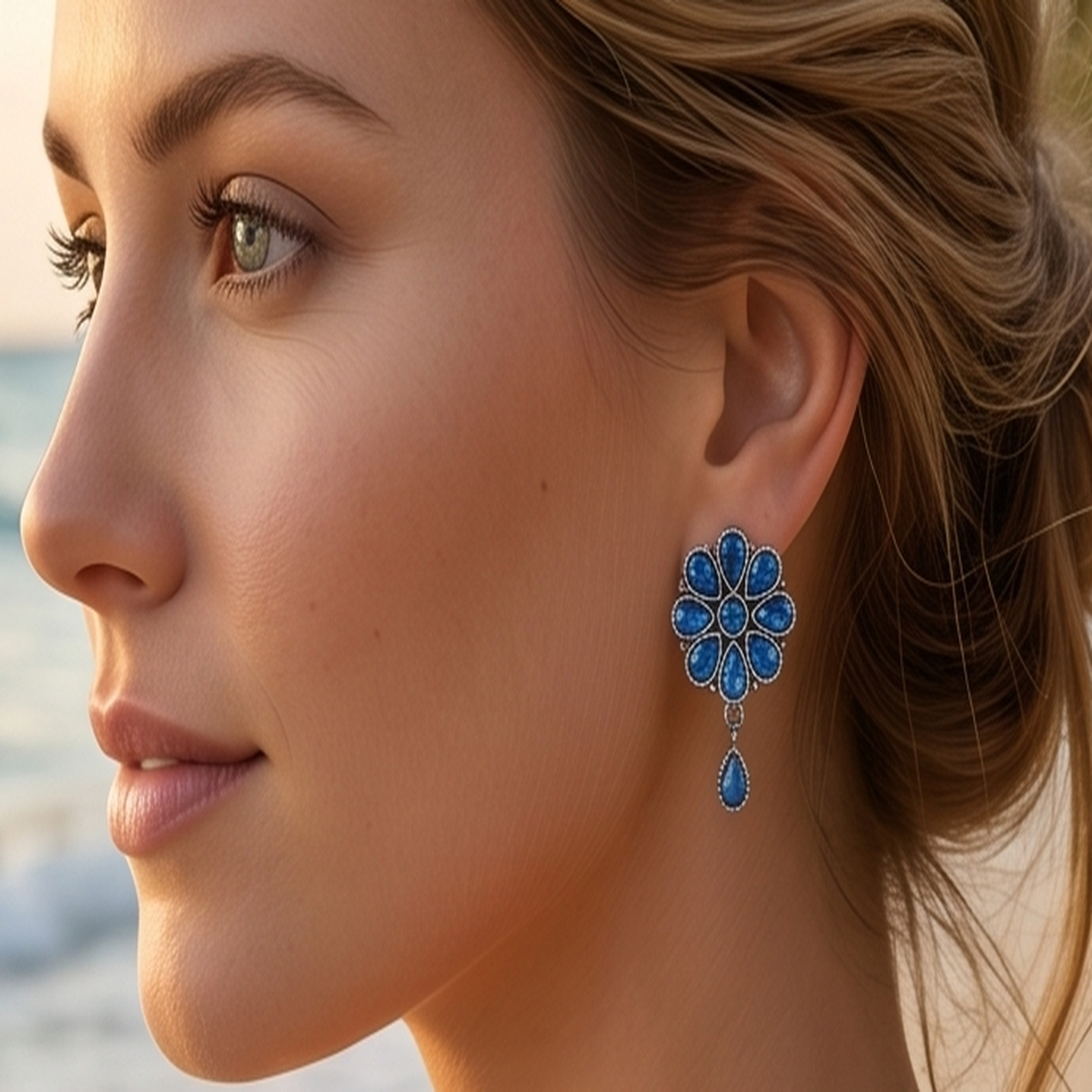 DIVYORO BLUE FLORAL DROPS