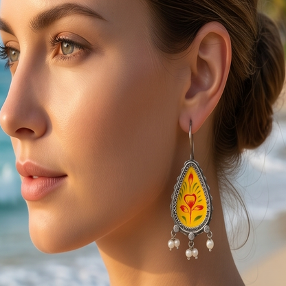 DIVYORO YELLOW HANDPAINTED DROPS