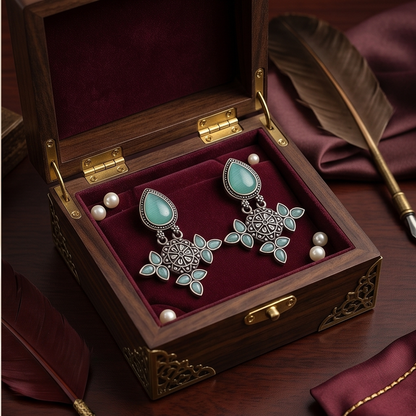 DIVYORO TURQUOISE FLORAL DROPS