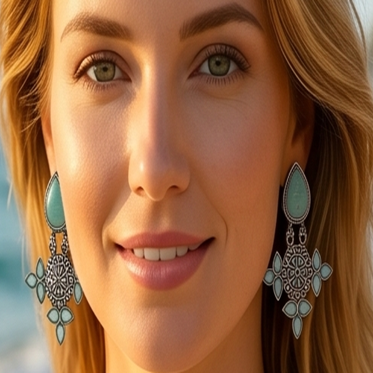 DIVYORO TURQUOISE FLORAL DROPS