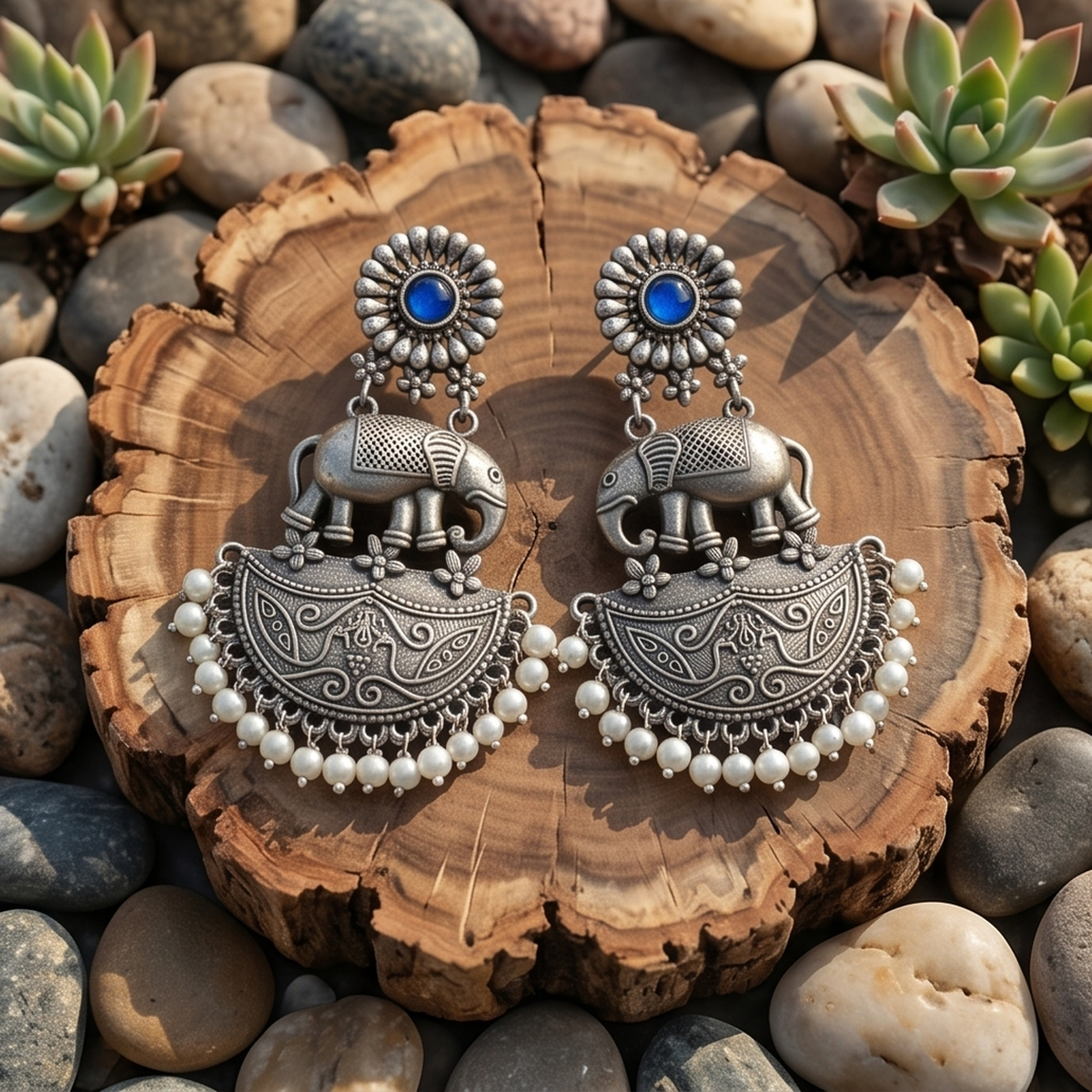 DIVYORO BLUE ELEPHANT CHANDELIERS