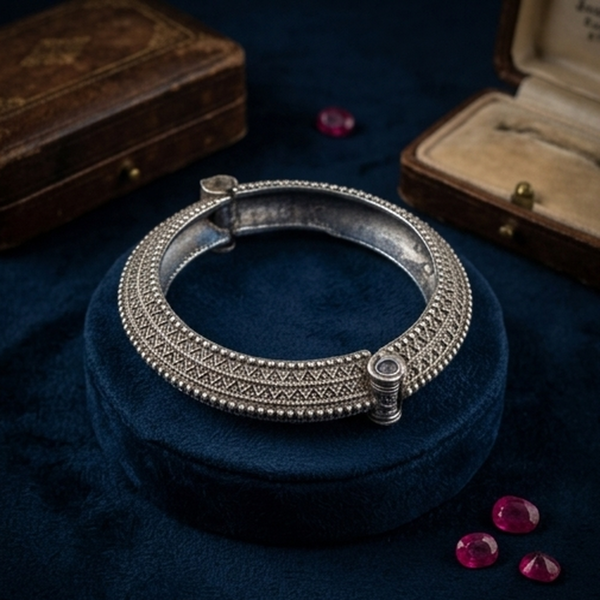 DIVYORO TEXTURED GEOMETRIC SILVER KADA