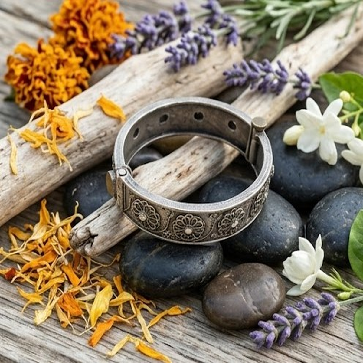 DIVYORO VINTAGE SUNFLOWER EMBOSSED KADA