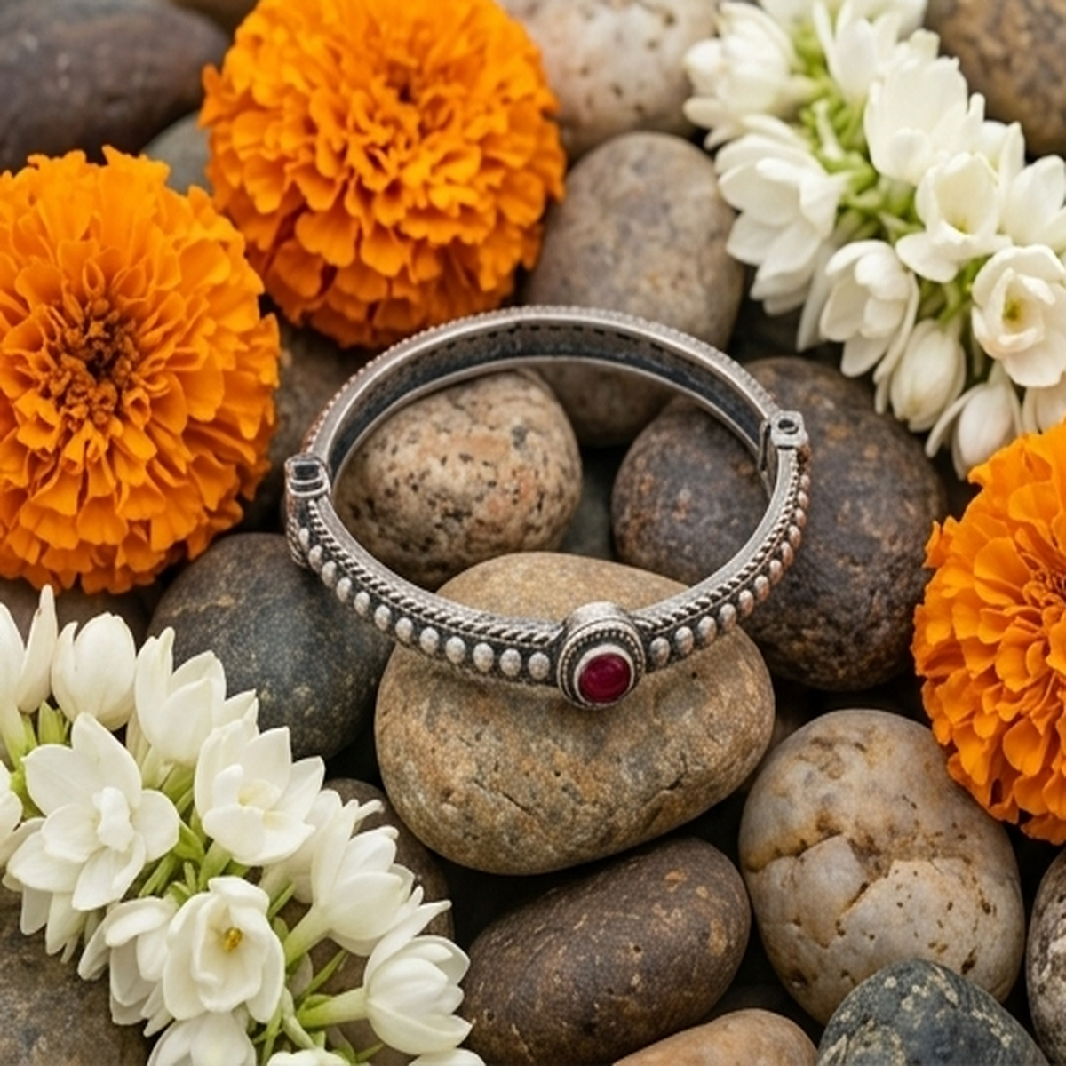 DIVYORO RED STONE MINIMALIST KADA