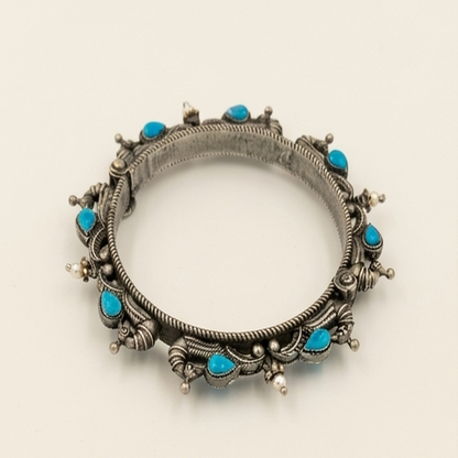 DIVYORO PEACOCK DESIGN AQUA STONE KADA