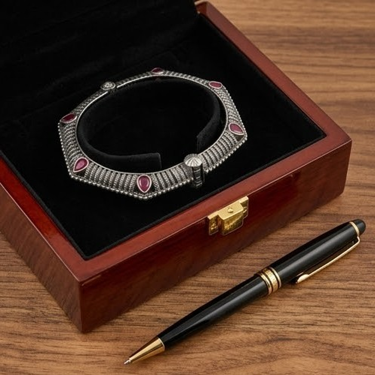 DIVYORO HEXAGONAL RUBY TEXTURED KADA